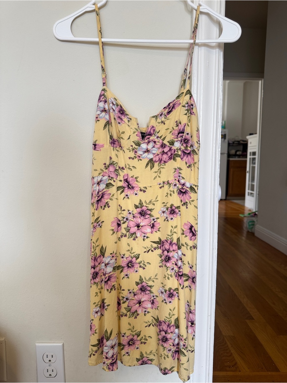 Yellow Floral Mini Summer Dress